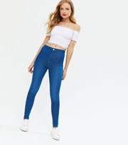 New Look Bright Blue High Waist Hallie Super Skinny Jeans